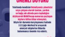 Aliağa Belediyesi’nden Dolandırıcılık Uyarısı