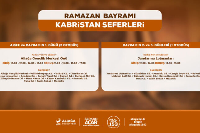 Aliağa Belediyesi’nden Ramazan Bayramında Kabristana Ücretsiz Ulaşım
