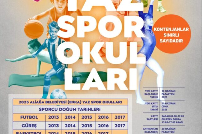 Aliağa Belediyesi Yaz Spor Okulları Kayıtları Başlıyor